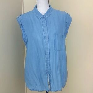 Mossimo Supply Co. Light Blue Sleeveless Shirt